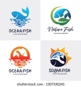 Ocean Fish Logo Set Design Template Collection