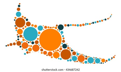 ocean fish shape vector design by color point