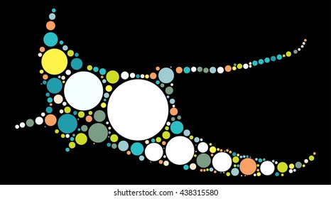 ocean fish shape vector design by color point