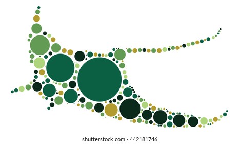 ocean fish shape vector design by color point