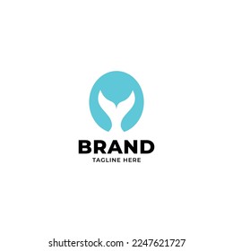 Ocean fishtail logo vector template.