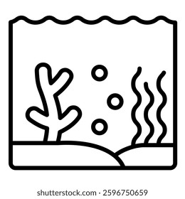 Ocean Floor icon line vector illustration