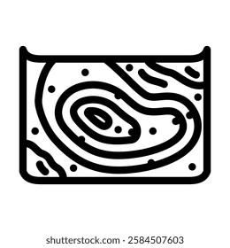 ocean floor map world ocean line icon vector. ocean floor map world ocean sign. isolated contour symbol black illustration