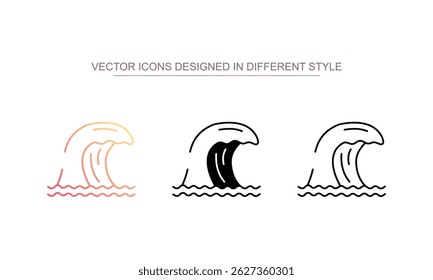 Ocean Flow icon design with white background stock illustration