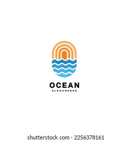 ocean frame logo icon design template colorful