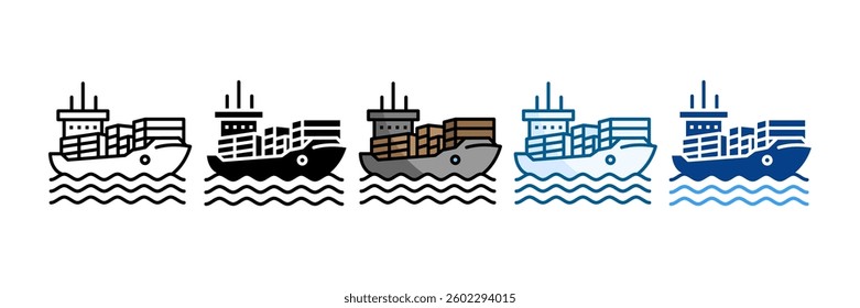 Ocean Freight Icon Set Multiple Style Collection