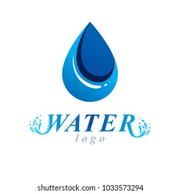 Ocean freshness theme vector logotype for use as marketing design symbol. Environment protection concept.