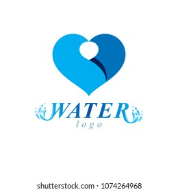 Ocean freshness theme vector logotype. Water day advertisement. Alternative medicine concept.