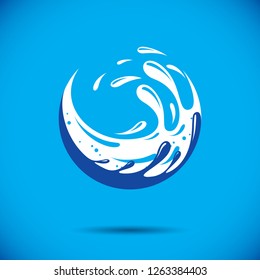 Ocean freshness theme vector logotype. Water day advertisement. Alternative medicine concept.