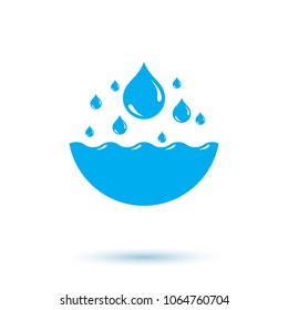 Ocean freshness theme vector symbol for use in mineral water advertising. Living in harmony with nature concept.