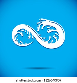 Ocean freshness theme vector symbol for use in spa and resort organizations. Mineral water advertising.
