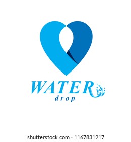 Ocean freshness theme vector symbol for use in spa and resort organizations. Mineral water advertising. Living in harmony with nature concept.