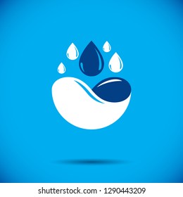 Ocean freshness theme vector symbol for use in spa and resort organizations. Mineral water advertising. Environment conservation concept. 
