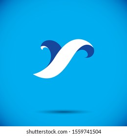 Ocean freshness theme vector symbol for use in spa and resort organizations. Mineral water advertising.