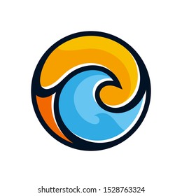 Ocean fullcolor  modern logo vector