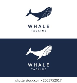 Ocean giant orca whale logo design with vector illustration editing.