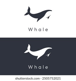 Ocean giant orca whale logo design with vector illustration editing.