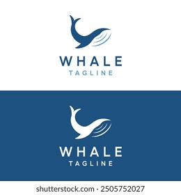 Ocean giant orca whale logo design with vector illustration editing.