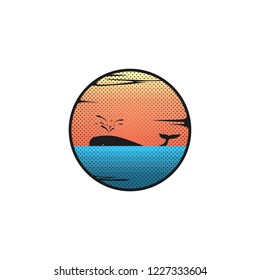 ocean giant whale vector