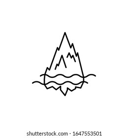 Ozean, Gletschersymbol. Einfache Zeile, Umrisselemente von Vektorillustrationen von Naturkatastrophen Symbole für ui und ux, Website oder mobile Anwendungen