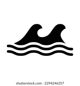 ocean glyph icon illustration vector graphic