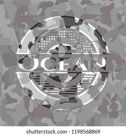 Ocean grey camouflaged emblem