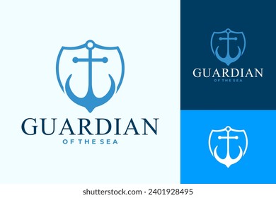Ocean Guard Sea Security Vector Logo Design