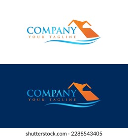 Ocean homes, house, apartment, rental, business logo design clean, modern, elegant and luxury style design