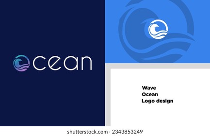 Ocean house, villa, resort logo design vector illustration.