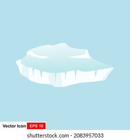 Ocean ice rocks landscape for climate and environment protection concept. Iceberg cold. Vector