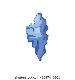 ocean iceberg cartoon. polar freeze, drift calving, berg blue ocean iceberg sign. isolated symbol vector illustration