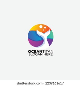 ocean icon design gradient colorful