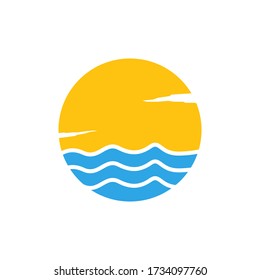 Ocean icon design template vector isolated illustration