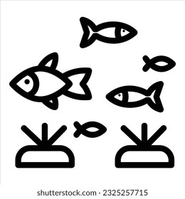 ocean icon with isolated vektor and transparent background