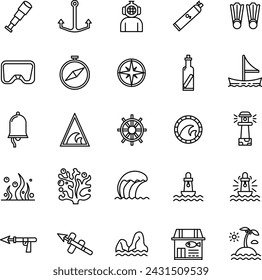 Ocean Icon in Line Style Perfect for Presentation and any Purpose