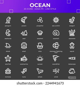 Ocean Icon Pack With White Color