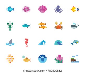 Ocean icon set