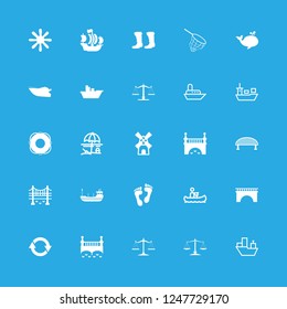 ocean icon set about balance, boats, whale and pirogue vector set