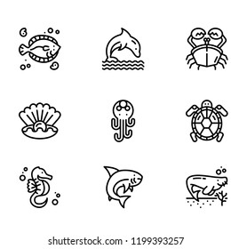 ocean icon set vector
