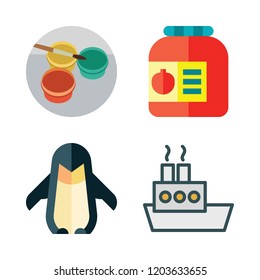 ocean icon set. vector set about watercolor, conserve, oil platform and penguin icons set.