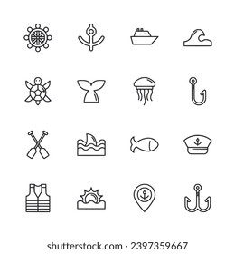Ocean icon set vector illustration