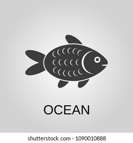 Ocean icon. Ocean symbol. Flat design. Stock - Vector illustration