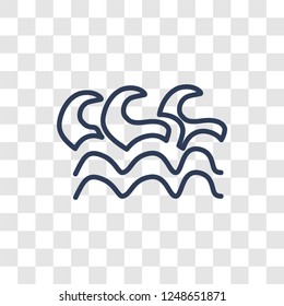 Ocean icon. Trendy linear Ocean logo concept on transparent background from Summer collection