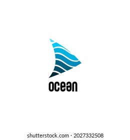 navegación por barco con icono oceánico vectorial
