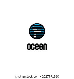 ocean icon vector with water wave and whale icon