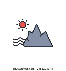 Ocean icon. vector.Editable stroke.linear style sign for use web design,logo.Symbol illustration.