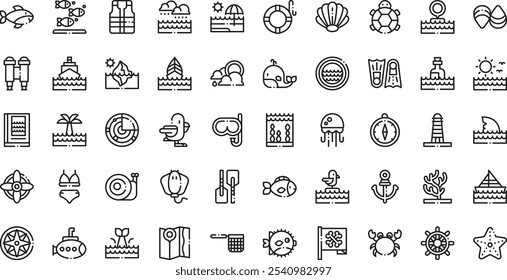 Ocean icons High-Quality Vector Icons Collection with Editable Stroke. Ideal for Professional and Creative Projects.