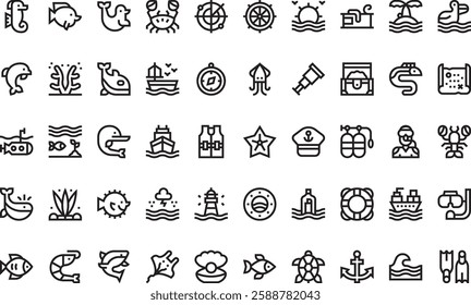 Ocean icons High-Quality Vector Icons Collection with Editable Stroke. Ideal for Professional and Creative Projects.