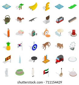 Ocean icons set. Isometric style of 36 ocean vector icons for web isolated on white background