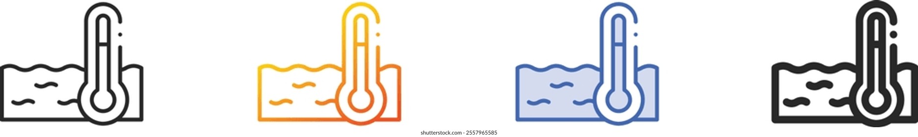 ocean icon.Thin Linear, Gradient, Blue Stroke and bold Style Design Isolated On White Background